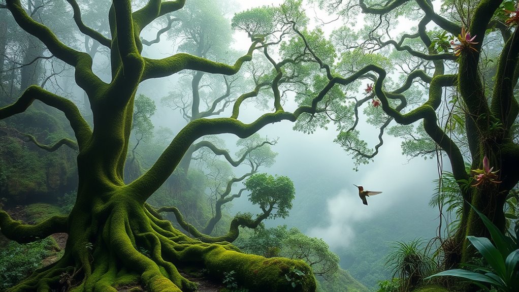 persistent mist sustains lush ecosystems