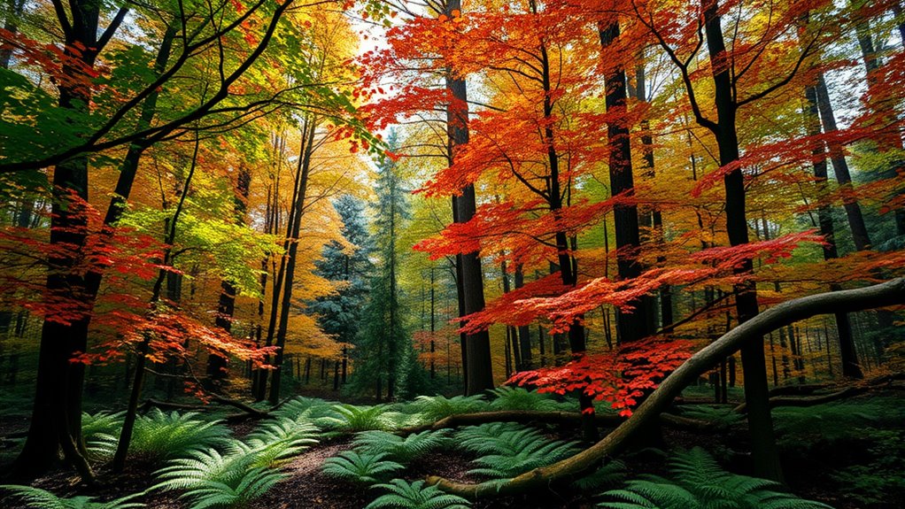 seasonal forests with diverse wildlife