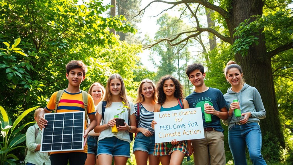 teen climate activists rally