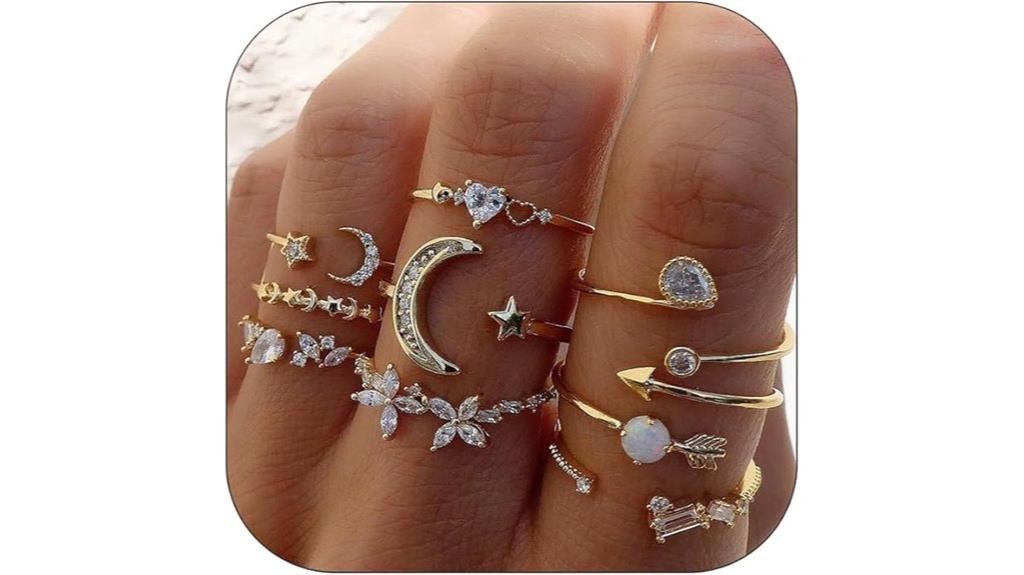 trendy gold stackable jewelry
