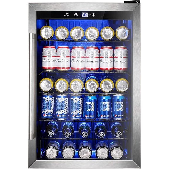 37-Bottle Freestanding Wine Cooler with Stainless Steel Door