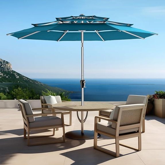 HOMSHADE 9ft Aluminum Patio Umbrella with UV Protection