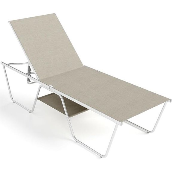 MFSTUDIO Outdoor Chaise Lounge Chair with Adjustable Positions