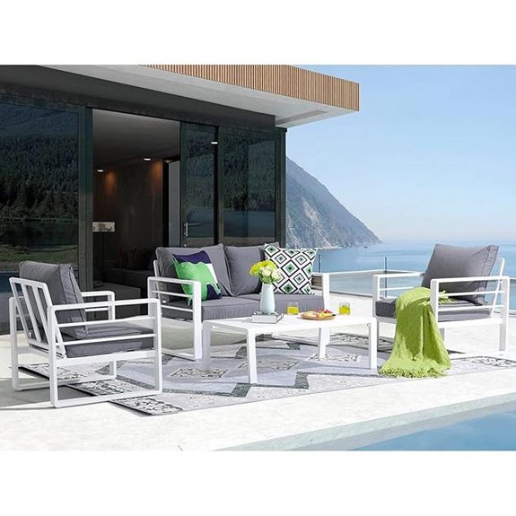 Patiorama 4-Piece Aluminum Outdoor Patio Furniture Set