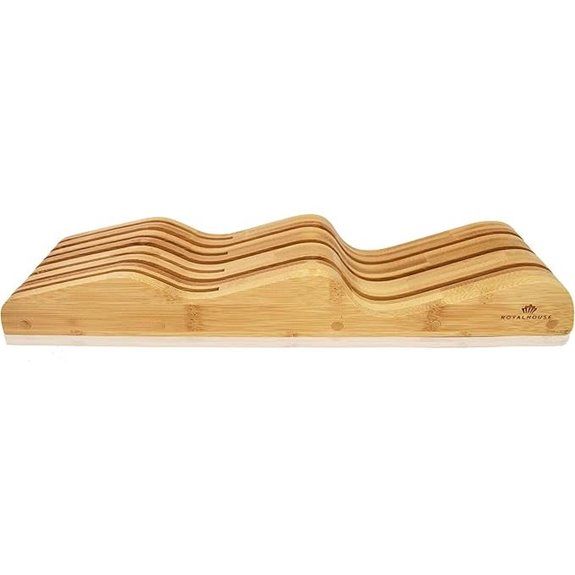 Royalhouse Bamboo In-Drawer Knife Block Organizer
