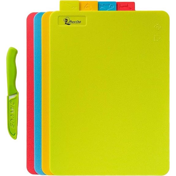 Resort Chef Colorful Kitchen Cutting Board Set with Knife