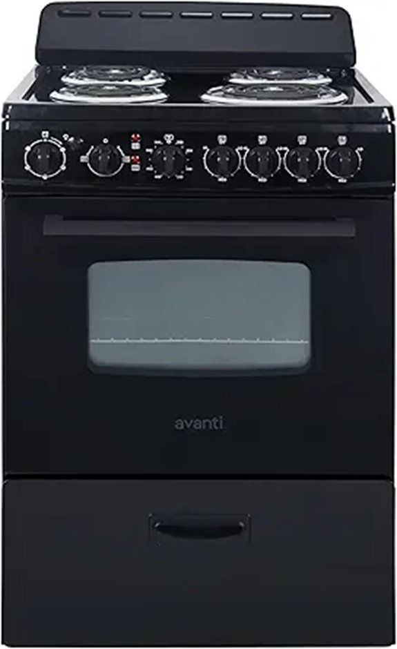 Avanti Compact Electric Range 24-Inch Black