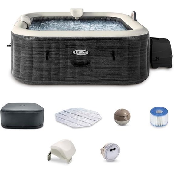 INTEX Greystone Deluxe Inflatable Hot Tub (4-Person)