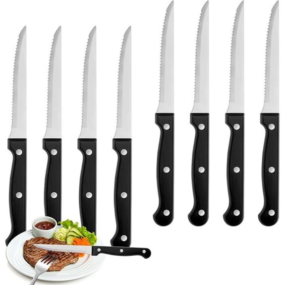 Steak Knives Set of 8 with Serrated Blades