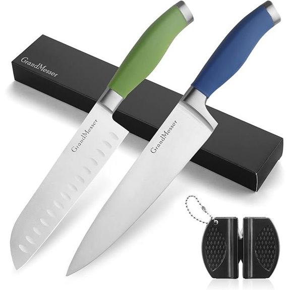 Kitchen Knife Set: 8 Chef & 7 Santoku Sharp Stainless Steel
