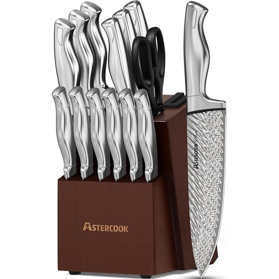 Astercook 15-Piece Stainless Steel Knife Set