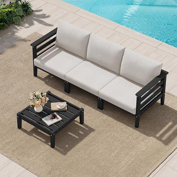 SERWALL 4-Piece Outdoor Patio Sofa Set