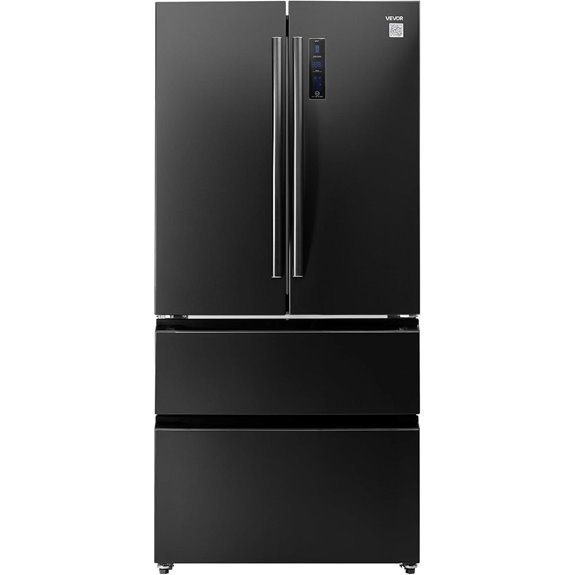 VEVOR French Door Refrigerator 18.9 Cu Ft Black