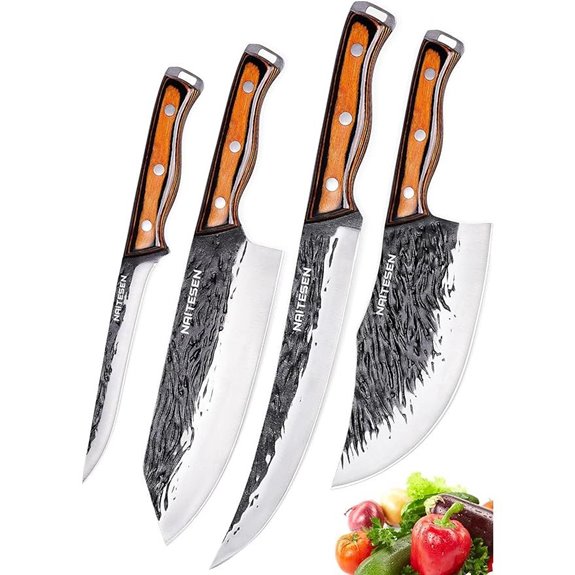 4pcs Hand Forged Knife Set for Meat and Kitchen