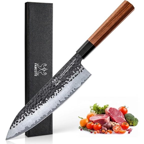 Japanese Hand-Forged 8-Inch Chef Knife with Rosewood Handle