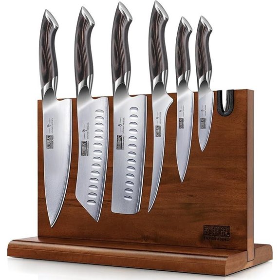 HOSHANHO 7-Piece Japanese Knife Set with Magnetic Block