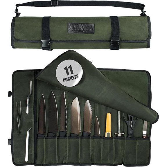 Asaya Canvas Chef Knife Roll Bag (10 Slots)