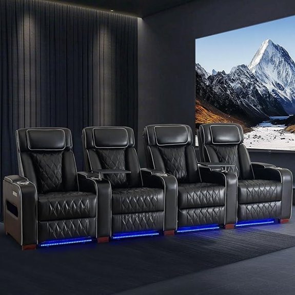Luxury 4-Seat Power Recliner Home Theater Seating