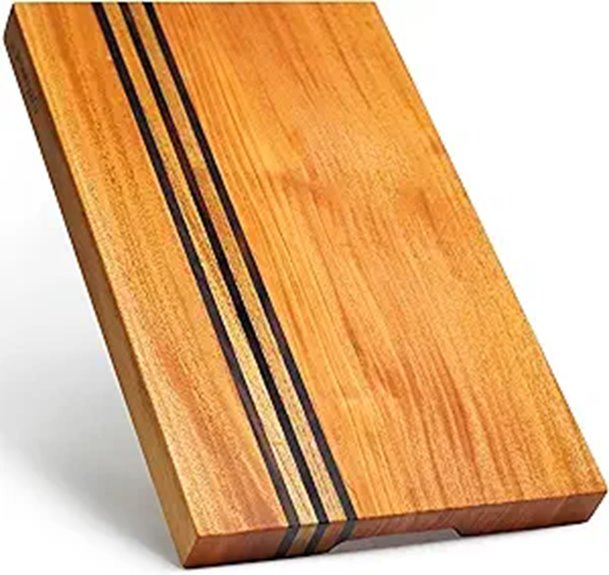 Shumarus Mahogany Cutting Board with Inlays and Handles
