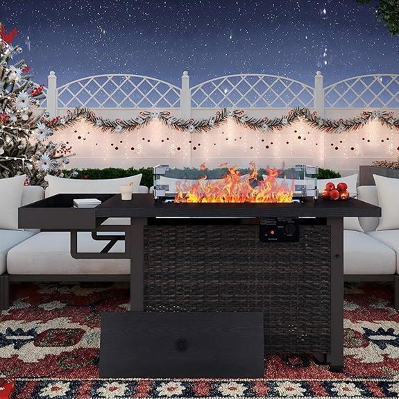 Sundale Outdoor 52 Propane Fire Pit with Storage