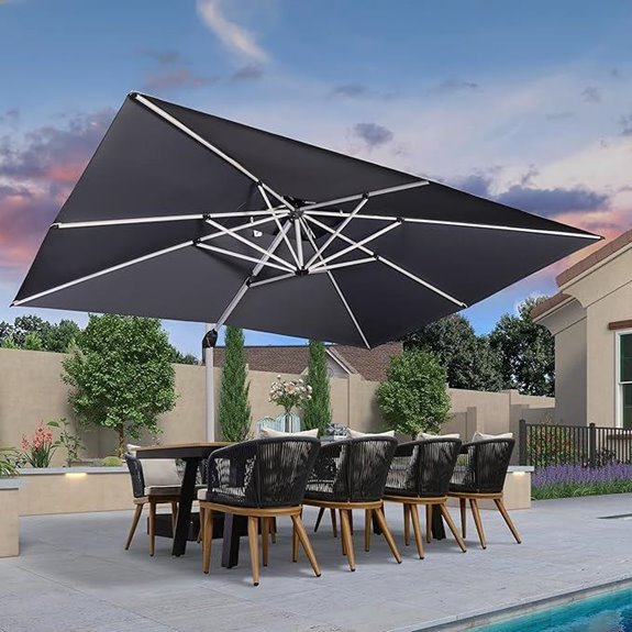 PURPLE LEAF 10'x13' Cantilever Outdoor Patio Umbrella