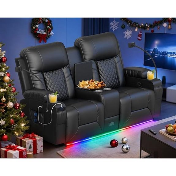 Recliner Loveseat Sofa with Center Console and Storage