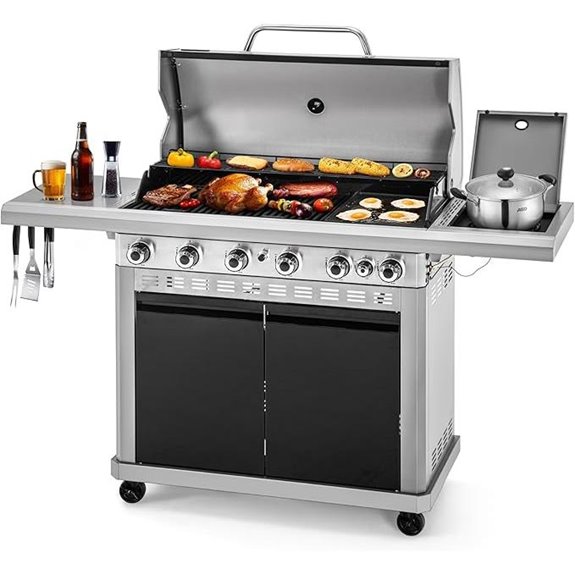 MFSTUDIO 7-Burner Gas Grill with Searing & Griddle