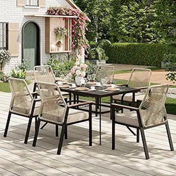 7-Piece Outdoor Dining Set with Cushions