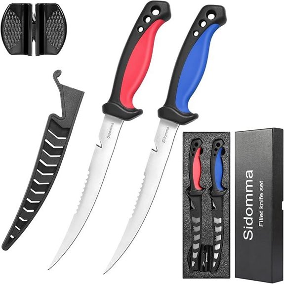 Fishing Fillet Knife Set 6.5 Inch Stainless Steel 2 Pieces