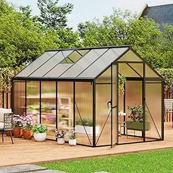 6-Pack 10ft Greenhouse with Aluminum Frame and Vent
