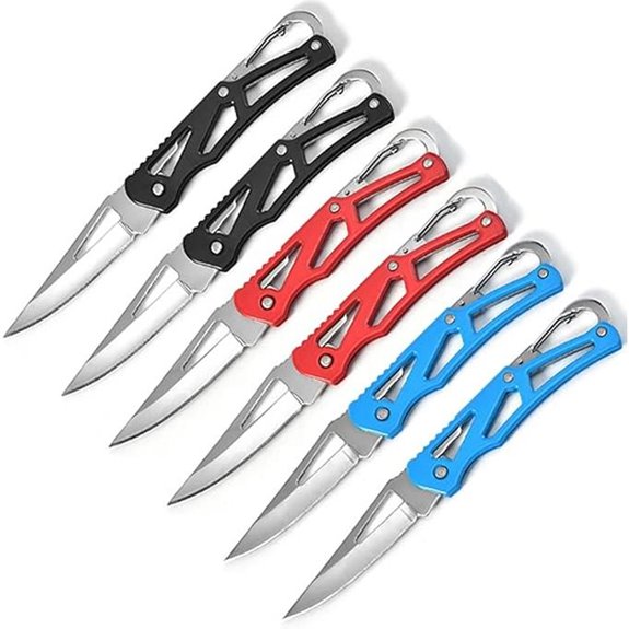Stainless Steel Folding Knives with Key Rings (6 Pack)
