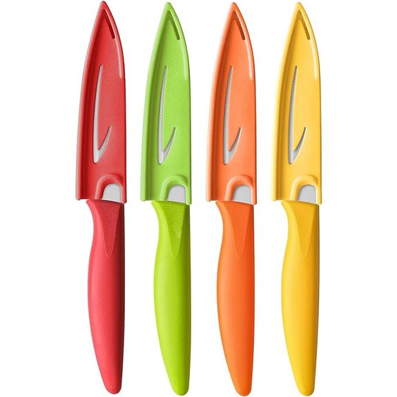 4-Piece 4-Inch Paring Knives Set with Covers