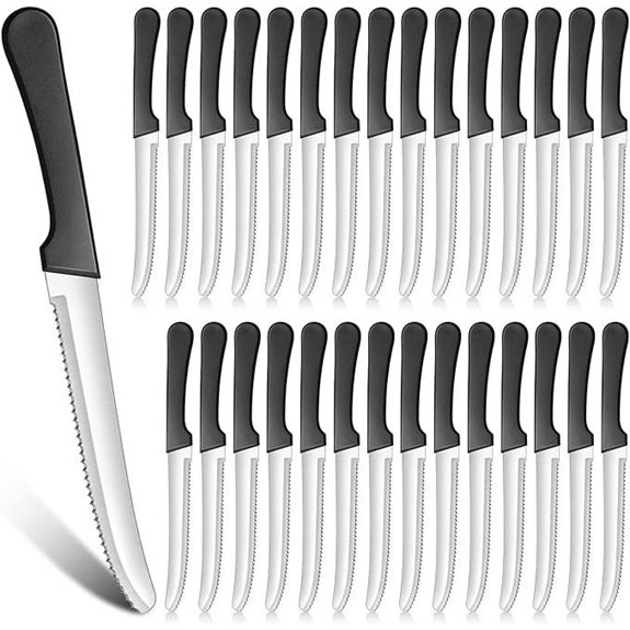 Zhehao 30 Pack Serrated Steak Knives Stainless Steel