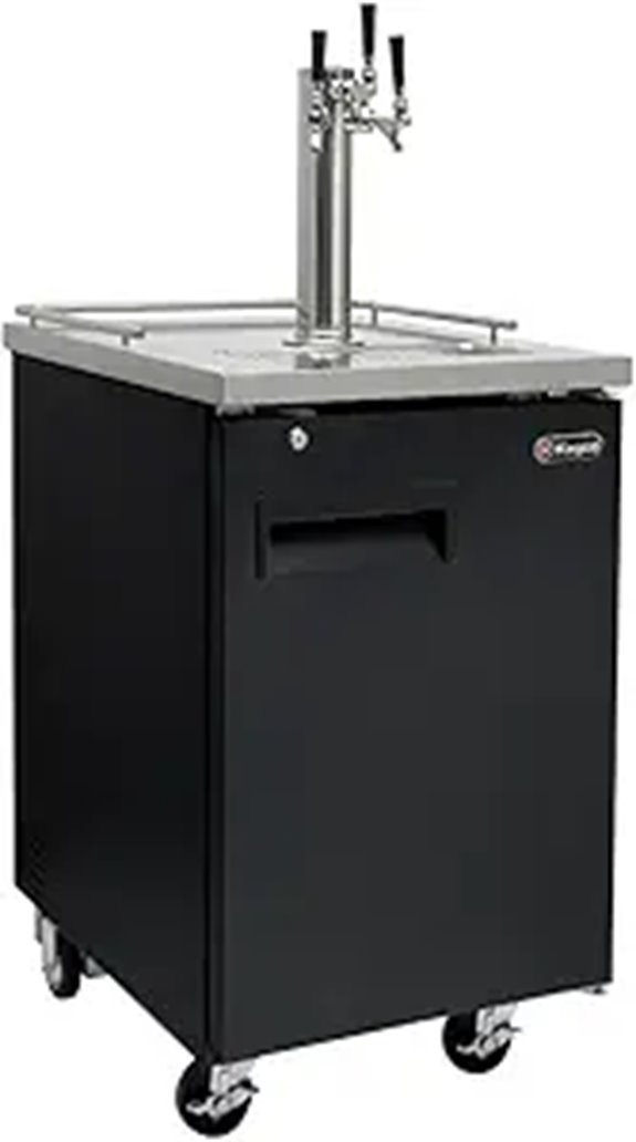 Kegco HBK1XB-3 3-Faucet Commercial Kegerator Keg Beer Dispenser - Black