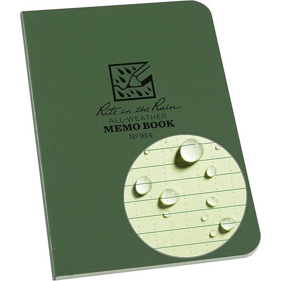 green weatherproof pocket notebook