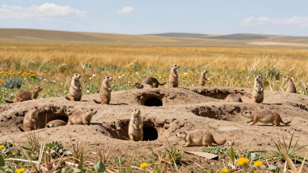 prairie dogs build colonies