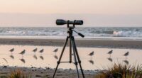 shorebird observation with scope