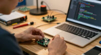 MorphoHDL: A minimalistic language for growing circuits